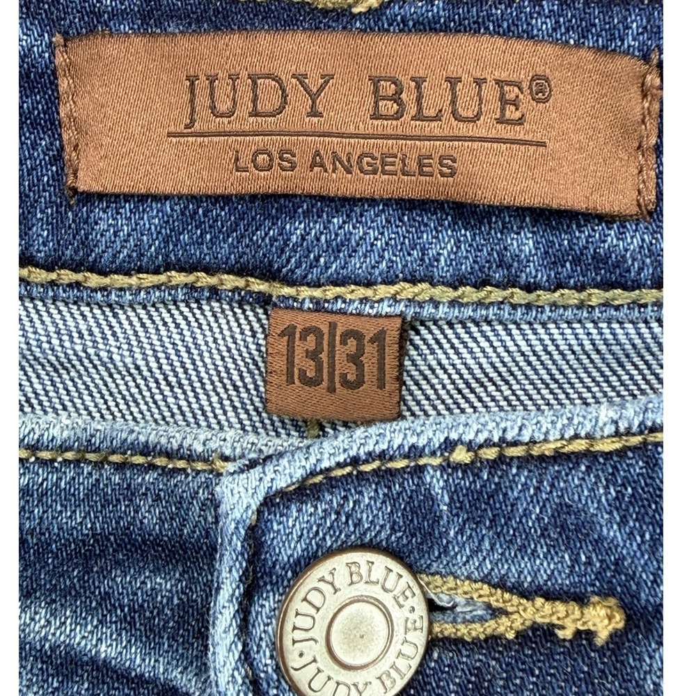 Judy Blue Jeans Womens 13/31 Boyfriend Fit Blue JB82624DK Stretch Dark Wash EUC - Picture 3 of 10